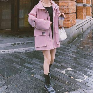 Long-sleeve Pocket Hooded Jacket