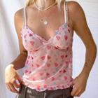 Heart Pattern V-neck Camisole Top