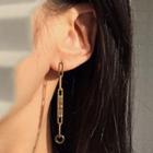 Non-matching Stainless Steel Chain Dangle Earring