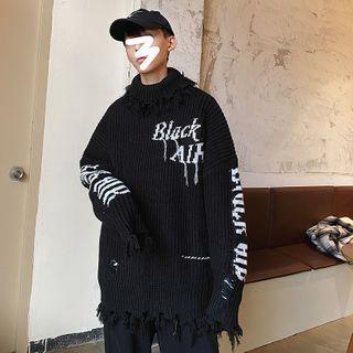 Couple Matching Lettering Turtle Neck Sweater