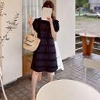 Frilled-detail Pintuck A-line Dress