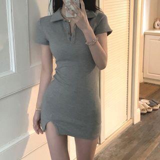 Short-sleeve Mini Polo Bodycon Dress