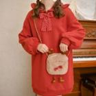 Ribbon Front Hoodie Dress / Crossbody Bag