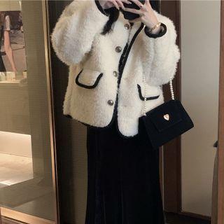 Plain Midi Mermaid Skirt / Fleece Jacket