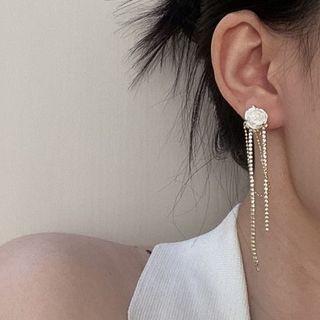 Flower Resin Alloy Fringed Earring