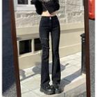 Lace-up Mid Rise Bootcut Jeans