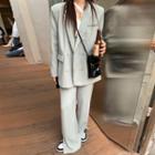 Double Breasted Blazer / Wide Leg Dress Pants