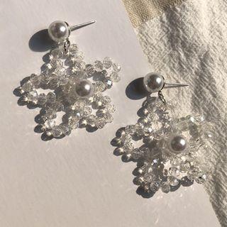 Bead Flower Dangle Earring