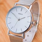 Retro Milanese Strap Watch White Dial & Band - Silver - One Size