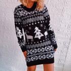 Reindeer Snowflake Print Sweater
