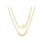 Fashion Simple Plated Gold Geometric Round Star 316l Stainless Steel Double Necklace Golden - One Size