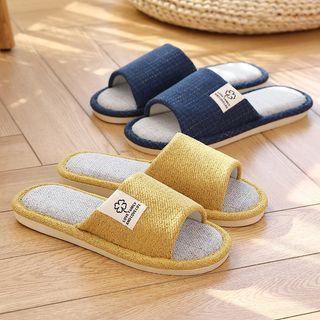 Applique Linen Cotton Slippers