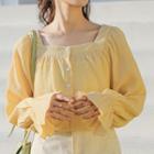 Buttoned Blouse Yellow - One Size