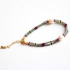 Faux Pearl & Bead Bracelet Navy Blue - One Size