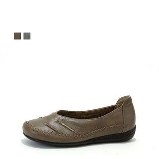Genuine Leather Stitched Loafers