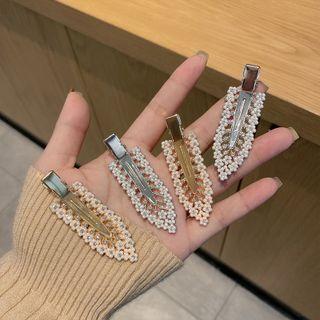 Set Of 1 / 2: Rhinestone Faux Pearl Hair Clip