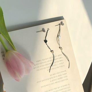 Heart Layered Dangle Earring / Clip-on Earring