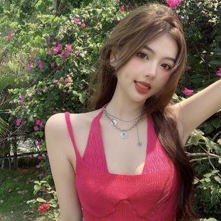 Plain Camisole Top Rose Pink - One Size