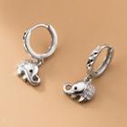 Sterling Silver Elephant Drop Earring 1 Pair - Silver - One Size
