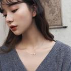 Rhinestone Fish Bone Earring / Pendant Necklace