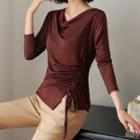 Capelet Long-sleeve Drawstring Top