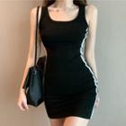 Sleeveless Mini Bodycon Dress Black - One Size