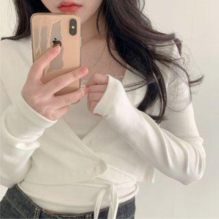 Set: Plain Skinny Tank Top+plain Crop Cardigan As Shown In Figure - One Size