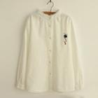 Embroidered Stand Collar Shirt