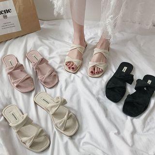 Velvet Strap Slippers