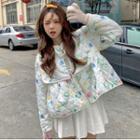 Floral Padded Jacket White - One Size