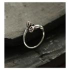 Alloy Lotus Root Open Ring Ts026 - Copper Plating - Silver - One Size