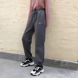 Drawstring Waist Embroidered Sweatpants