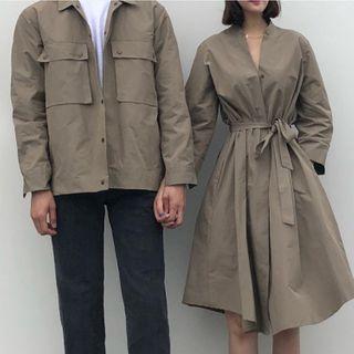 Couple Matching Pocketed Shirt / Midi Shirt Dress
