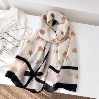 Heart & Star Print Scarf