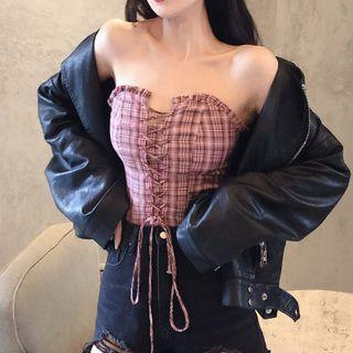 Strapless Lace-up Top