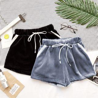Velvet High-waist Shorts