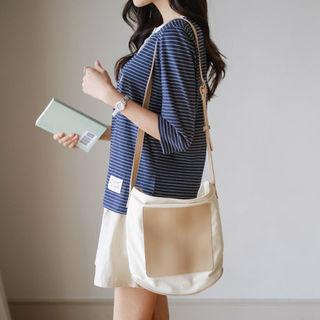 Contrast-panel Shoulder Bag
