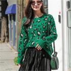 Crew-neck Leopard Sweater