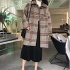 Plaid Collared Single-breasted Coat