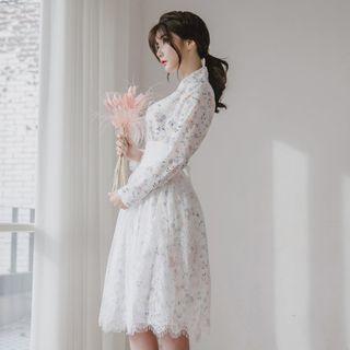 Hanbok Skirt (sheer Lace / Midi / White)