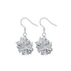 Elegant And Fashion Pattern Earrings With White Cubic Zircon Silver - One Size