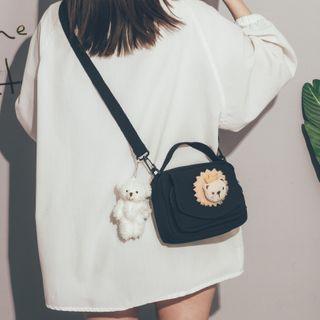 Top Handle Cartoon Accent Crossbody Bag