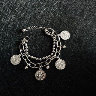 Alloy Disc Layered Bracelet 1 Pc - Bracelet - One Size