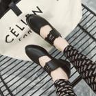 Faux Leather Lace-up Mary Jane Shoes