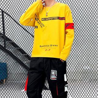 Set: Lettering Long-sleeve T-shirt + Harem Pants