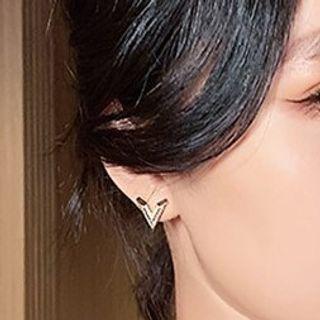 Rhinestone V-shaped Drop Earring