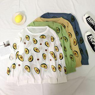 Avocado Print Knit Top