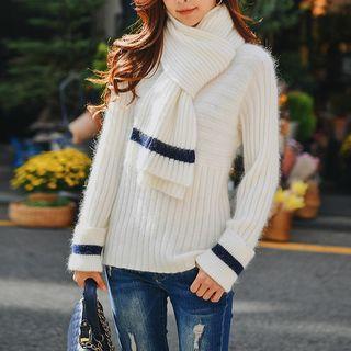 Set: Mock Neck Sweater + Scarf