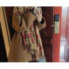 [dearest] Slit-back Woolen A-line Coat (camel) One Size