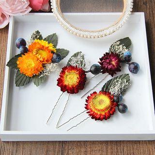 Set Of 4: Flower Hair Stick